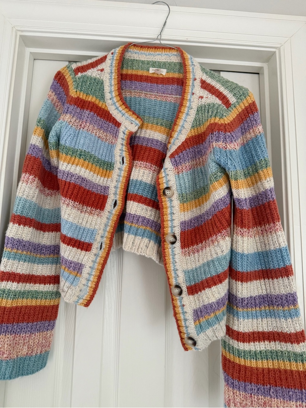 Pilcro Ribbed Multi Stripe Cardigan SZ M. NWT - Picture 6 of 12